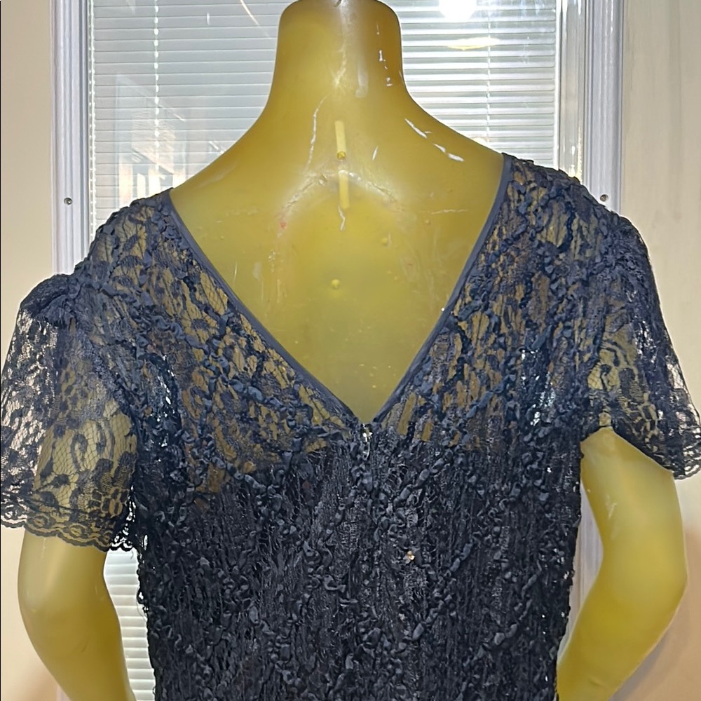 NWOT After Dark Black Flutter Sleeve Midi Gown - Picture 6 of 11